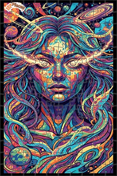 Teona Ahşap لغز خشبي بإطار مزدوج الطبقات بتصميم رحلة فضائية للنساء من كوزميك،...