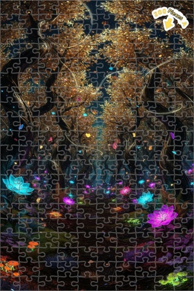 Teona Ahşap لغز خشبي مؤطر بطبقتين بمظهر ألوان مائية لزهور الغابة السحرية 200 ...