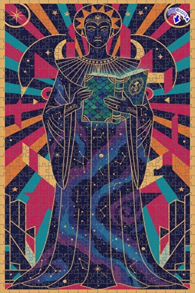 Teona Ahşap لغز خشبي بإطار ذو طابقين بتصميم عصري بمظهر لوحة زيتية يصور حكمة ا...