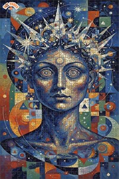 Teona Ahşap لوحة زيتية لصورة الحكمة مع نجمة، لغز خشبي بإطار مزدوج الطبقات، 50...