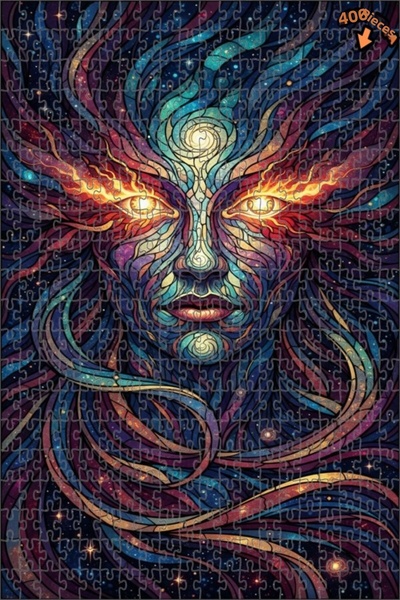 Teona Ahşap لغز خشبي بإطار ذو طابقين بمظهر فسيفساء الروح الكونية 400 قطعة 35x35