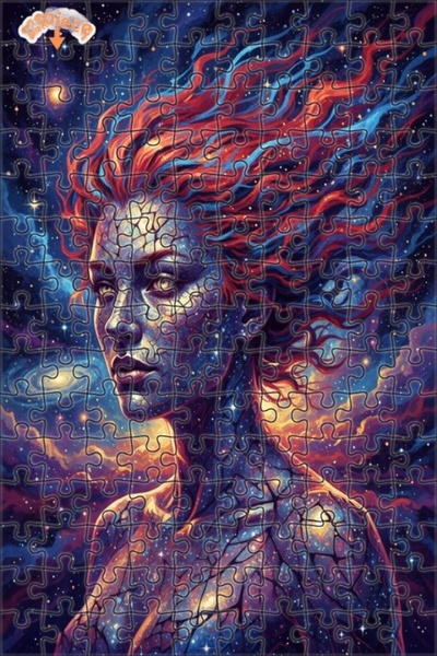 Teona Ahşap لغز خشبي بإطار مزدوج الطبقات بمظهر لوحة زيتية لصورة ظلية لامرأة ك...