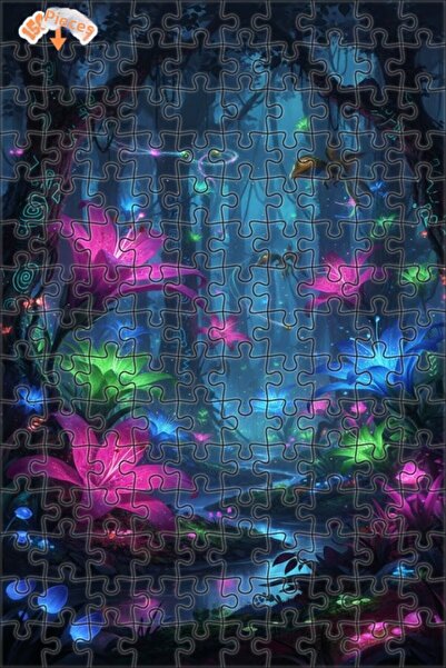 Teona Ahşap لغز خشبي مؤطر بطبقتين بمظهر فني رقمي لمغامرة الغابة السحرية 150 ق...