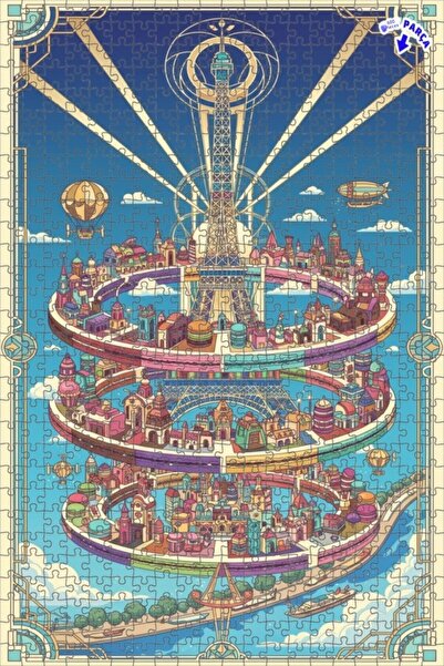 Teona Ahşap لغز خشبي بإطار من طابقين من آرت ديكو باريس دريم 600 قطعة 50x35