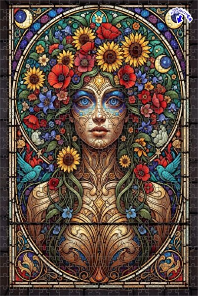 Teona Ahşap لغز خشبي مؤطر بطبقتين بتصميم فن الفسيفساء للإلهة الرئيسية للطبيعة...