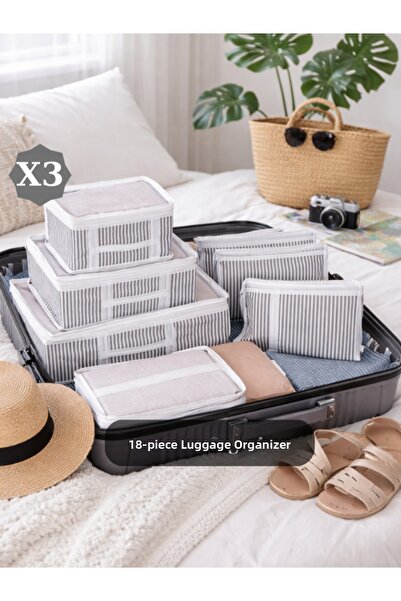 PONÇİK BEBEK 18-Piece Suitcase Organizer Set - In-Suitcase Organizer Multi-Pu...