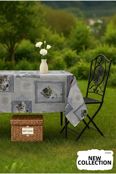 Soft Kare Față de masă din fibră PVC – ștergabilă, impermeabilă, model modern...