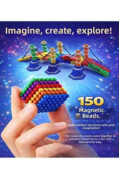 CMT 5mm 6 Colorful Neodymium Magnet Sphere Intelligence Development Ball 150 ...