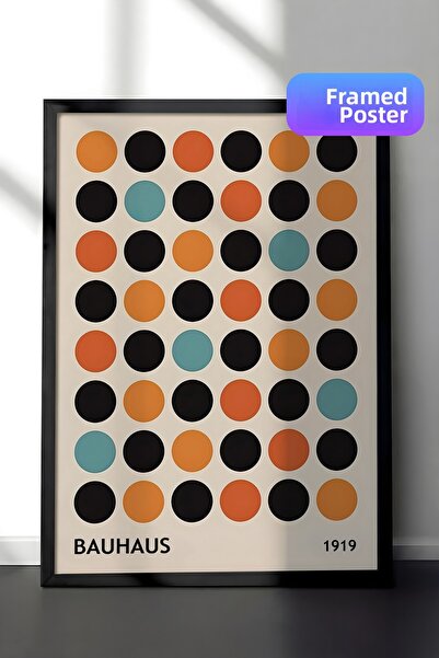 Postifull Tablou cu rama neagra, set de postere si rame, seria Bauhaus 1919 C...