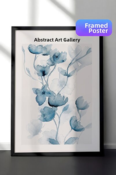 Postifull Pictură înrămată Fleurs Bleues No1, cadru negru și poster, pictură ...