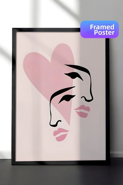 Postifull Pictură înrămată The Two of Us, cadru negru și poster, pictură vert...