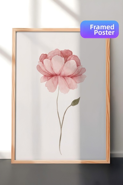 Postifull Pictură înrămată cu acuarelă cu păun, cadru din lemn și poster, pic...