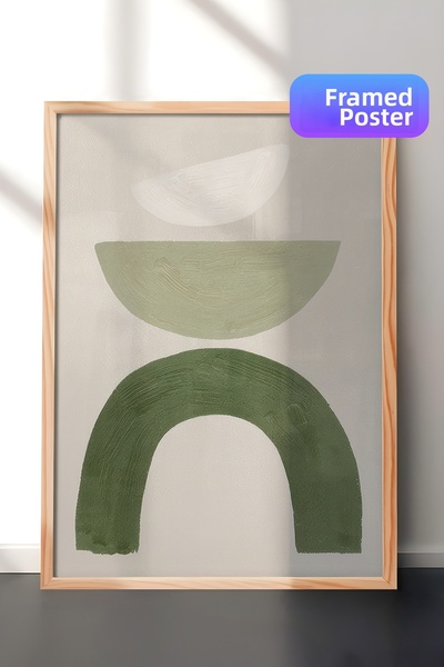 Postifull Forme grafice verzi No2 Pictură înrămată, pictură verticală pe pere...