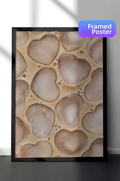 Postifull Pictură înrămată cu cafea, cadru negru și poster, pictură verticală...