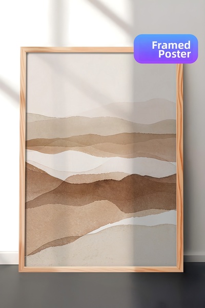 Postifull Ζωγραφική με κορνίζα Hills of Sand, Ξύλινος κορνίζα και αφίσα, Κάθε...