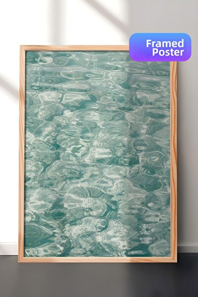 Postifull Tablou înrămat cu apă de cristal, cadru din lemn și poster, pictură...