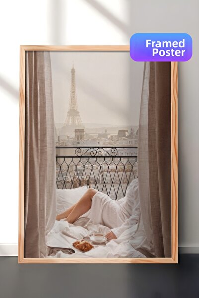 Postifull Pictură înrămată cu raze de soare din dimineața la balcon din Paris...