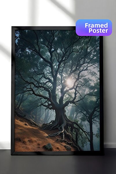 Postifull Ζωγραφική με κορνίζα Whomping Willow, Μαύρος κορνίζα και αφίσα, Ζωγ...