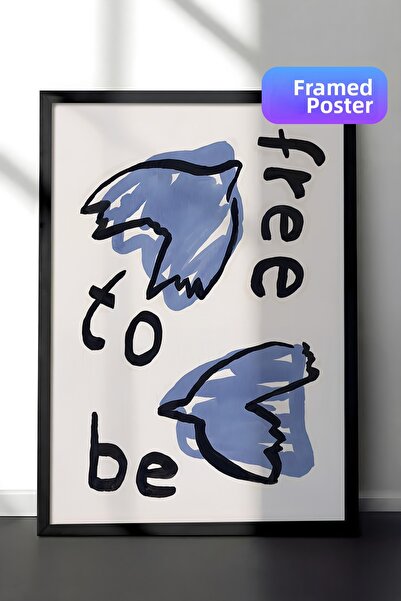 Postifull Tablou cu rama neagra, set de postere si rame, seria Free to Be Com...