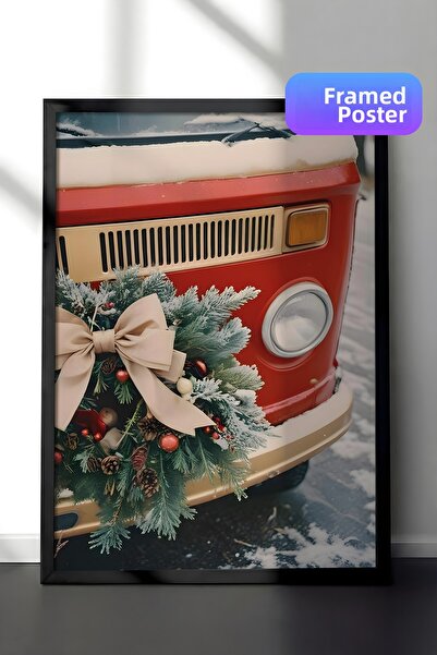 Postifull Tablou cu rama neagra, poster de Anul Nou cu rama, decor de Anul No...