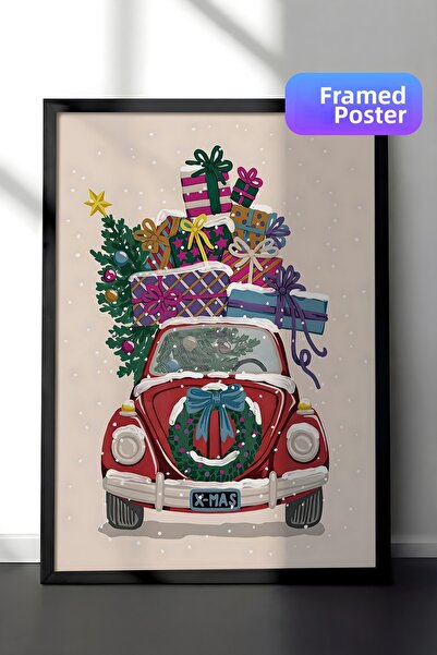 Postifull Tablou cu rama neagra, poster de Anul Nou, decor de Anul Nou, gata ...