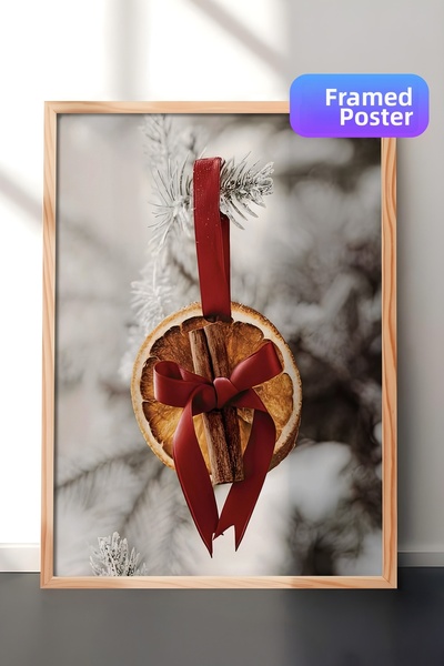 Postifull Tablou cu rama din lemn, poster de Anul Nou, decor de Anul Nou, ser...