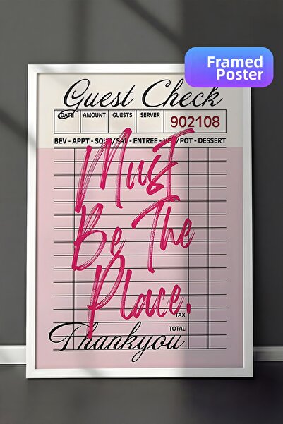 Postifull Tablou cu rama alba, pictura de perete cu design artistic, Must be ...