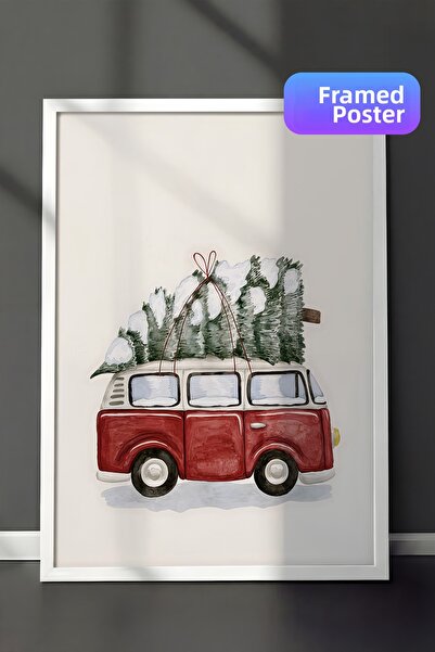 Postifull Tablou cu rama alba, poster de Anul Nou cu rama, decor de Anul Nou,...