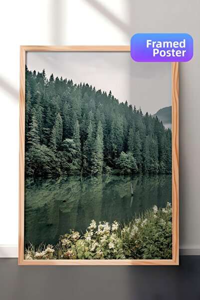 Postifull Pictură înrămată cu înghețată roz, cadru din lemn și poster, pictur...