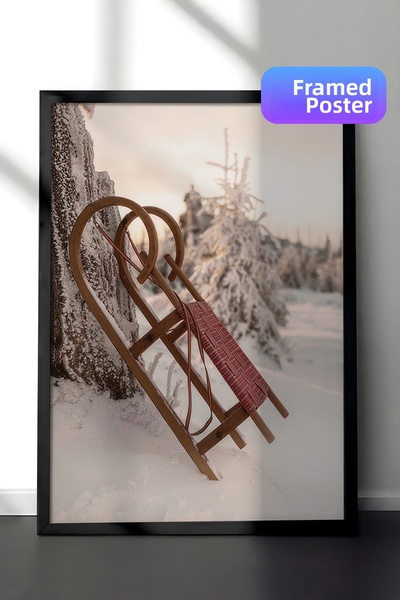 Postifull Pictură înrămare înrămare de iarnă, cadru negru și poster, pictură ...