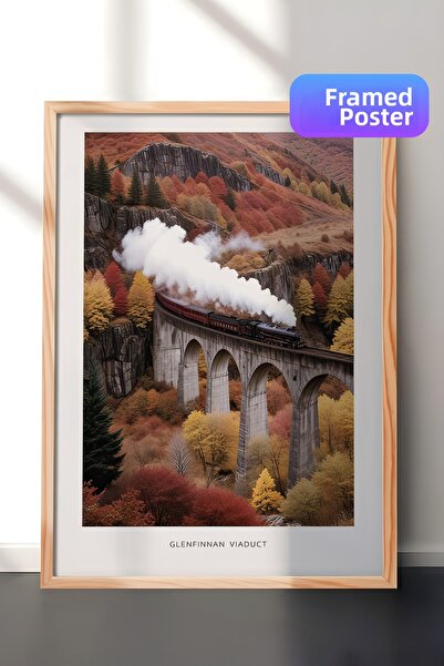 Postifull Εικόνα με κορνίζα Glenfinnan Viaduct, Ξύλινο πλαίσιο και αφίσα, Ζωγ...