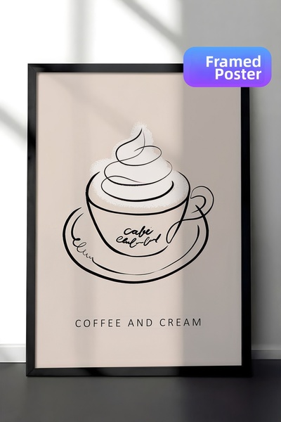 Postifull Pictură înrămată cu cafea și lapte, cadru negru și poster, pictură ...