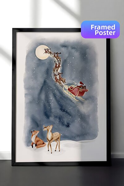 Postifull Πίνακας με μαύρο πλαίσιο, Πρωτοχρονιάτικη αφίσα, Πρωτοχρονιάτικη δι...