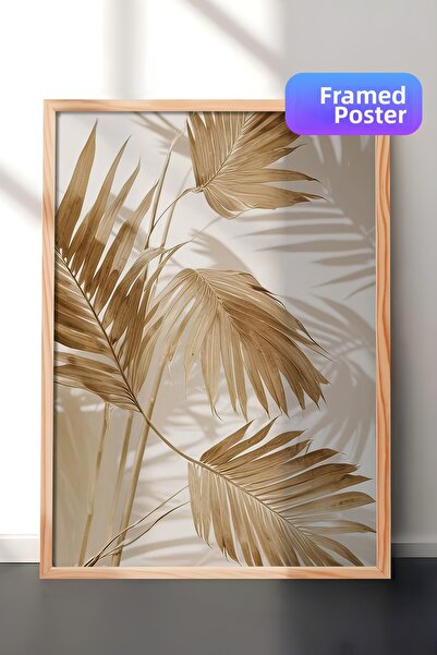 Postifull Pictură înrămată cu aur de palmier, cadru din lemn și poster, pictu...