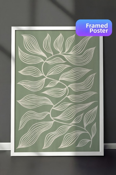 Postifull Poster botanic verde, poster de perete fără cadru, pictură vertical...