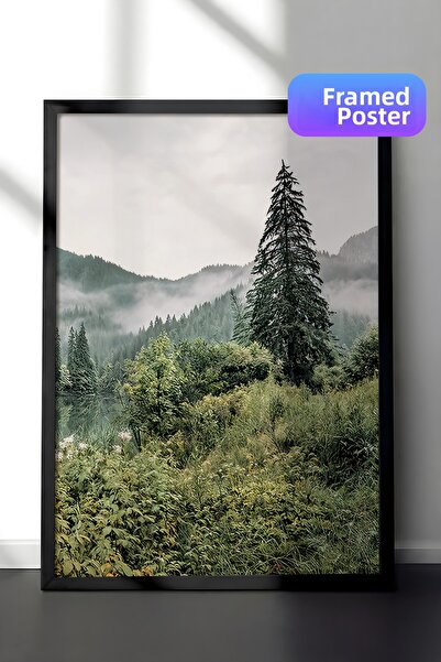 Postifull Πίνακας με κορνίζα Forest Landscape No2, Κάθετη ζωγραφική τοίχων Co...