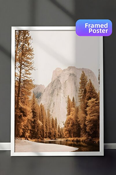 Postifull Πολύχρωμος πίνακας με κορνίζα Yosemite, λευκό πλαίσιο και αφίσα, ζω...