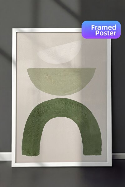 Postifull Forme grafice verzi No2 Pictură înrămată, pictură verticală pe pere...