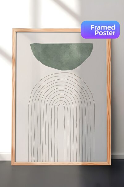 Postifull Ilustrație Green Arch No1 Pictură înrămată, pictură verticală pe pe...