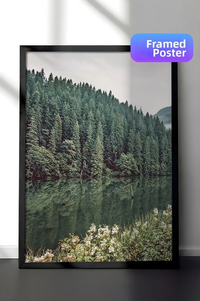 Postifull Πίνακας με κορνίζα Forest Landscape No1, Κάθετη ζωγραφική τοίχων Co...