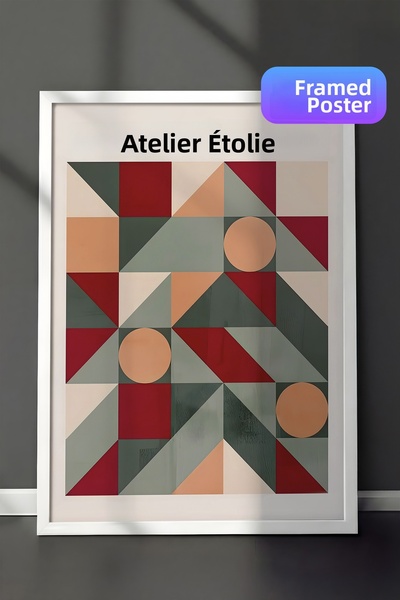 Postifull Tablou cu rama alba, poster de Anul Nou cu rama, Graphic Christmas ...