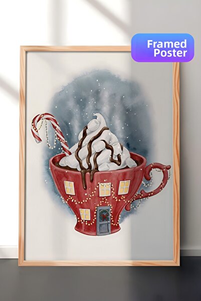 Postifull Дървена рамка за картина, рамка за коледна постер, коледна украса, ...