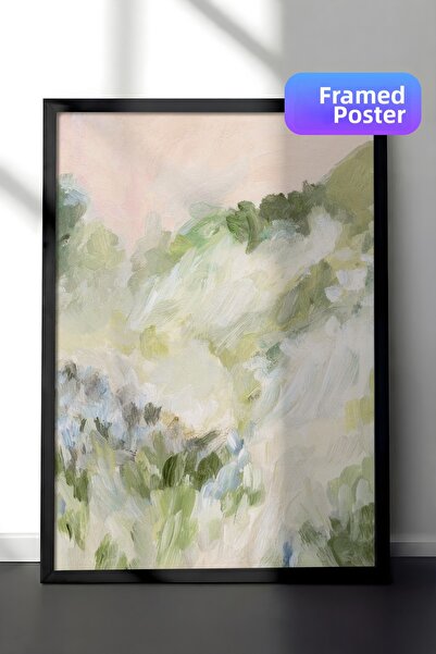 Postifull Pictură înrămată cu peisaj de primăvară abstract, pictură verticală...