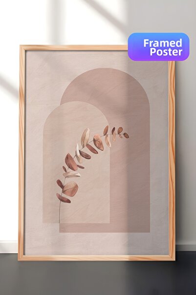 Postifull Pictură înrămată cu forme și frunze botanice, pictură verticală pe ...