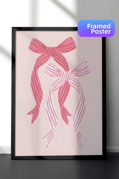 Postifull Tablou cu ramă neagră, set de postere și rame, Bows stripe în nuanț...