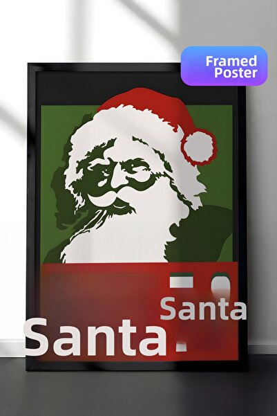 Postifull Tablou cu rama neagra, poster de Anul Nou cu rama, decor de Anul No...