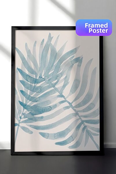 Postifull Ζωγραφική με ακουαρέλα με φύλλα, μαύρο πλαίσιο και αφίσα, ζωγραφική...