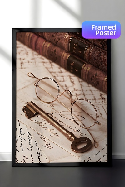 Postifull Pictură înrămată pentru birou Wizard, cadru negru și poster, pictur...