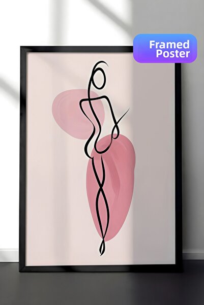 Postifull Ζωγραφική με σχήμα γραμμής με πλαίσιο, μαύρο πλαίσιο και αφίσα, κάθ...