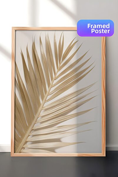 Postifull Tablou cu rama din palmier auriu, rama din lemn si poster, pictura ...